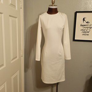 ANGVNS White Bodycon Long Sleeve Dress